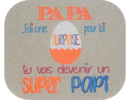 Motif de broderie  papa super papi