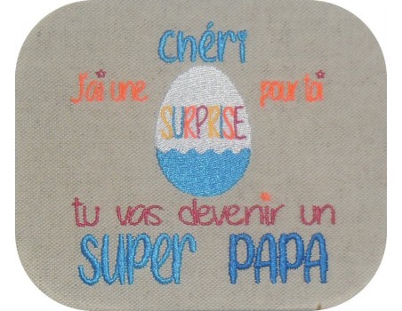 Motif de broderie    super papa à personnaliser