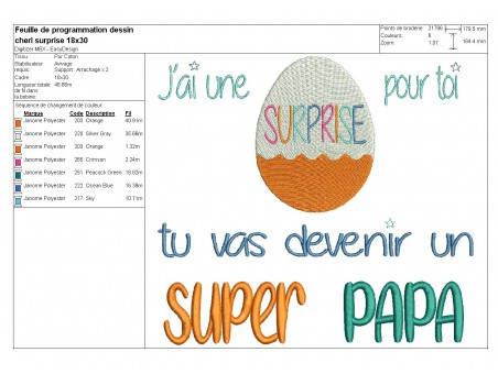 Motif de broderie    super papa à personnaliser