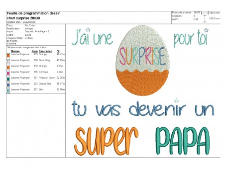 Motif de broderie    super papa à personnaliser