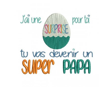 Motif de broderie    super papa à personnaliser