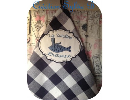 Motif de broderie machine sardine Bretonne