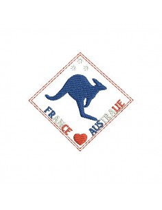 machine embroidery design Australian kangaroo  mylar keychains ith