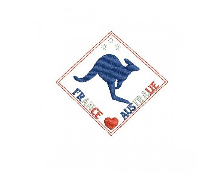 Motif de broderie machine logo kangourou