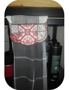 Motif de broderie machine accroche torchon festonné ITH