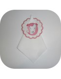 motif de broderie machine  rond de serviette licorne ITH