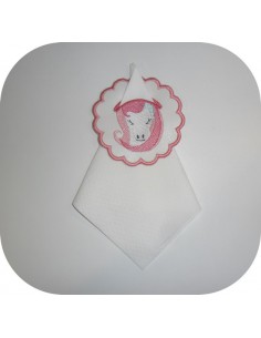 motif de broderie machine  rond de serviette licorne ITH