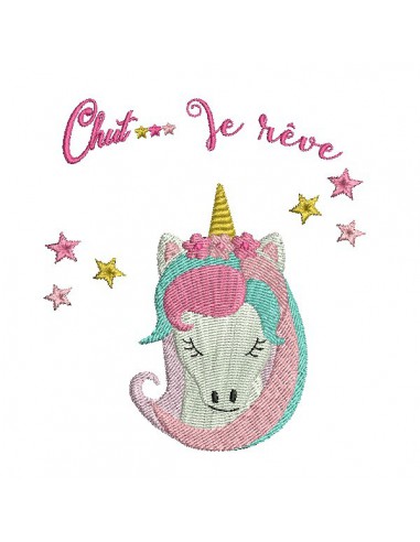Instant download embroidery design  machine scalloped napkin ring Unicorn ITH