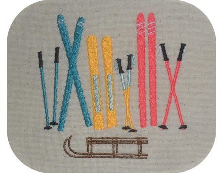 Motif de broderie machine skis