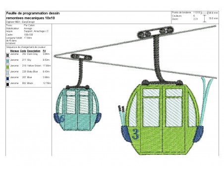 Instant download machine embroidery design Ski