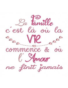 Motif de broderie  machine texte famille