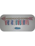 Motif de broderie machine  pack de petits porte clés  ou charms ITH