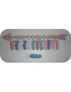 Motif de broderie machine  pack de petits porte clés  ITH