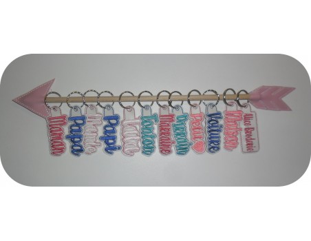 Motif de broderie machine  pack de petits porte clés  ITH