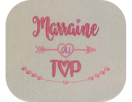 Motif de broderie  machine texte  marraine au top