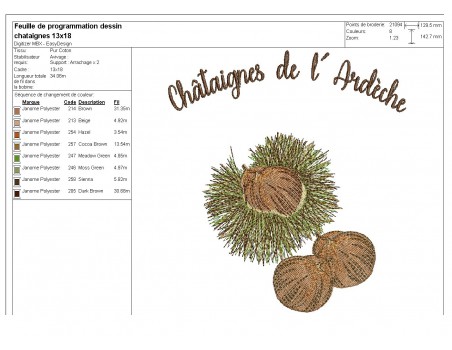 Instant download machine embroidery design walnut