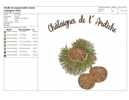 Instant download machine embroidery design walnut