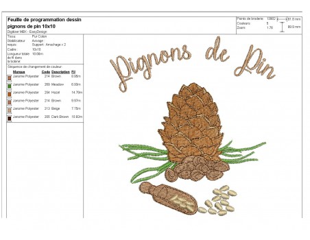 Instant download machine embroidery design Ardèche chestnuts