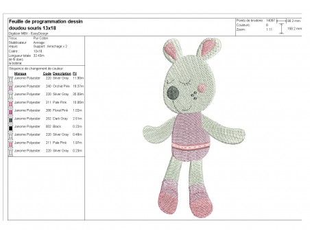Instant download machine embroidery  teddy little mouse