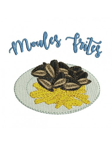 Motif de broderie machine les moules frites