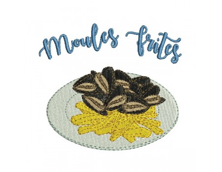 Motif de broderie machine les moules frites