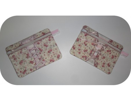 Motif de broderie machine ITH trousse bustier ruban brodé