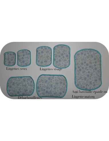 Motif de broderie machine pack lingettes rectangulaires , débarbouillettes  ITH