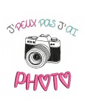 Motif de broderie machine texte j\'peux pas j\'ai  photo