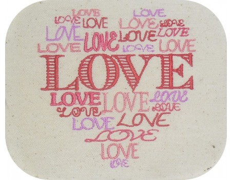 Motif de broderie machine coeur love