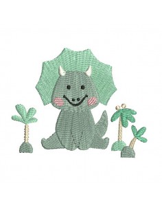 Motif de broderie machine dinosaure triceratops
