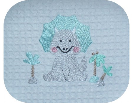 Motif de broderie machine dinosaure triceratops