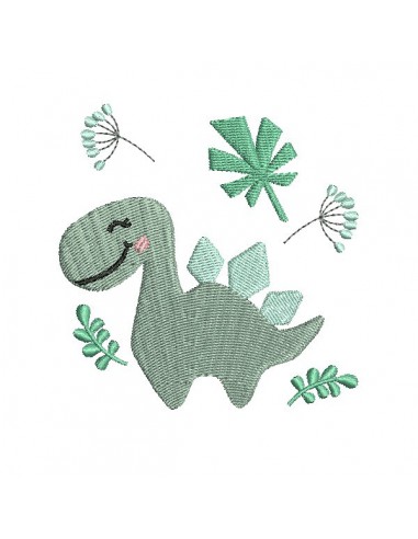 Motif de broderie machine dinosaure stégosaure