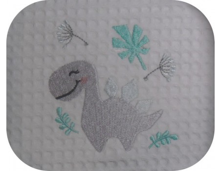 Motif de broderie machine dinosaure stégosaure