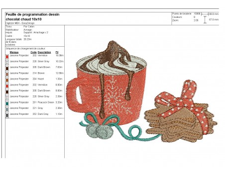 Instant download machine embroidery design christmas mug and cookies