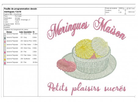 Motif de broderie machine meringues