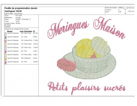 Motif de broderie machine meringues