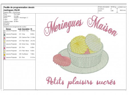 Motif de broderie machine meringues