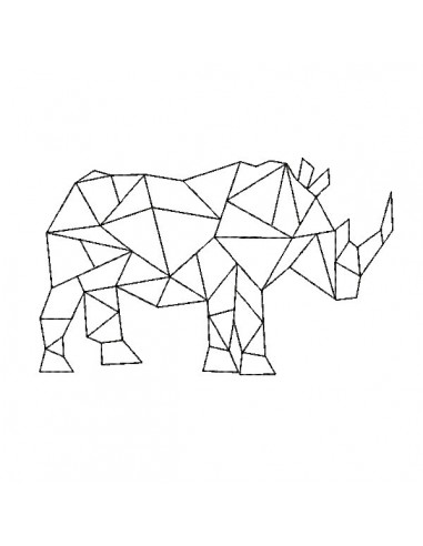 Instant download machine embroidery design geometric rhinoceros