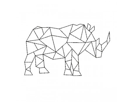 Instant download machine embroidery design geometric rhinoceros