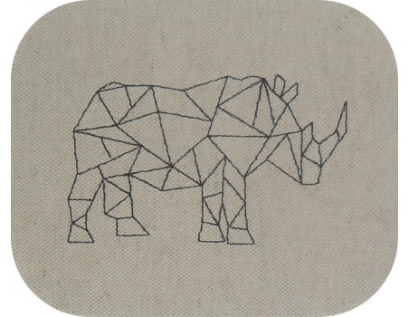 Instant download machine embroidery design geometric rhinoceros