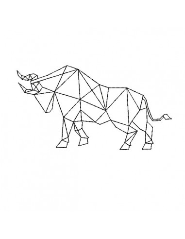 Instant download machine embroidery design geometric rhinoceros