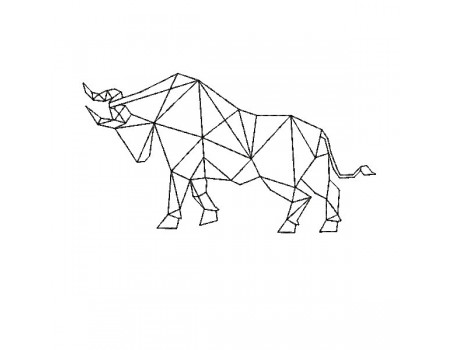 Instant download machine embroidery design geometric rhinoceros