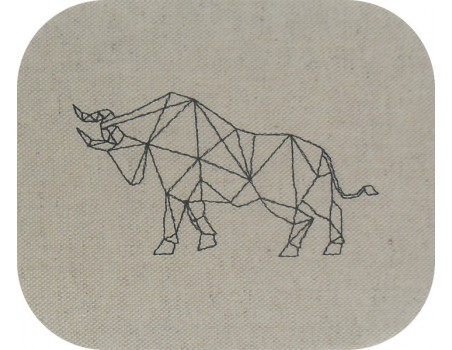 Instant download machine embroidery design geometric rhinoceros