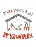 Instant download  machine embroidery design text I can not house work