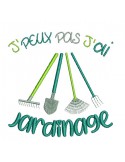 Instant download  machine embroidery design text I can not gardening