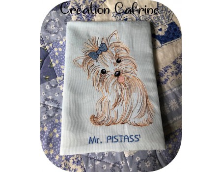 Instant download machine embroidery  yorkshire dog