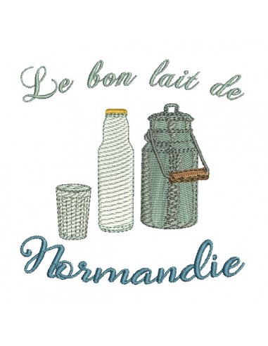 Motif de broderie machine lait de Normandie