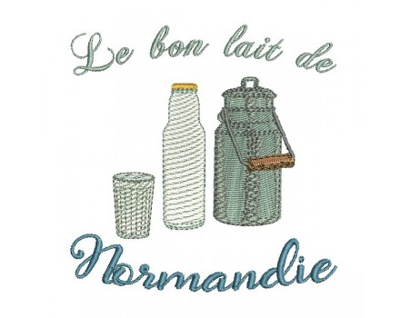 Motif de broderie machine lait de Normandie