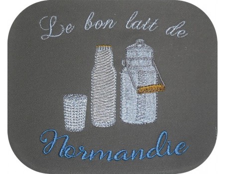 Motif de broderie machine lait de Normandie