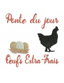 Instant download machine embroidery  design  hen and extra-fresh eggs